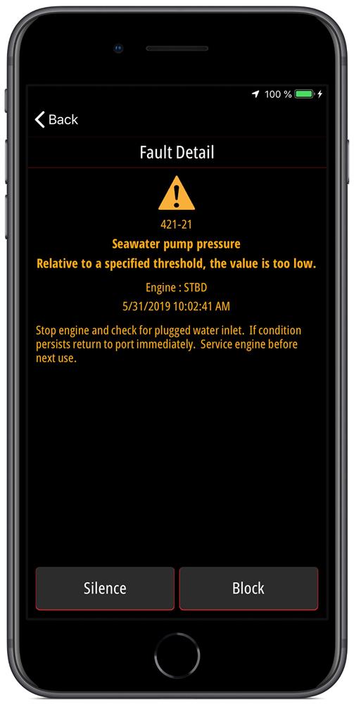 Vessel View Mobile Fault Code Detail 