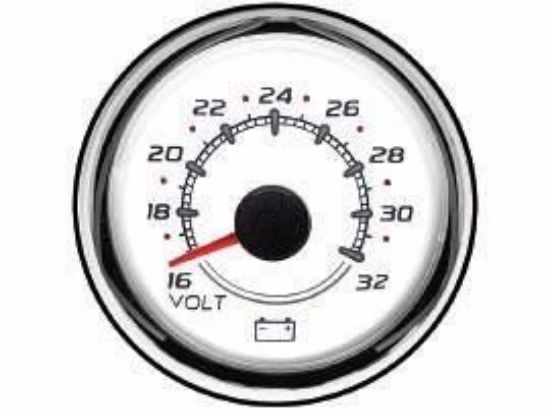 Mercury-Mercruiser 79-8M0069412 Voltage Gauge White, 24 V