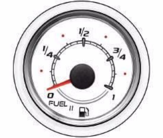 Picture of Mercury-Mercruiser 79-8M0052866 Fuel Level 2, White Gauge