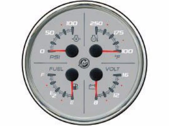 Picture of Mercury-Mercruiser 79-8M0065985 4-IN-1 GAUGE-GRAY 12V