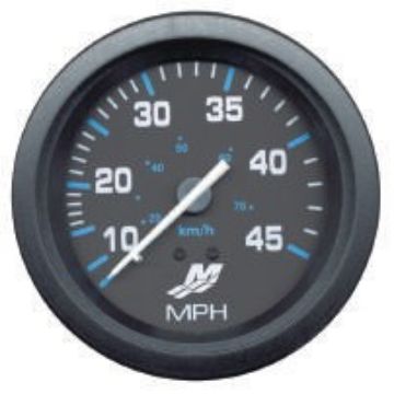 Show details for Mercury-Mercruiser 79-895285A01 SPEEDOMETER KIT, (10-45 MPH) Black Face, White/Blu Picture of Mercury-Mercruiser 79-895285A01 SPEEDOMETER KIT, (10-45 MPH) Black Face, White/Blu