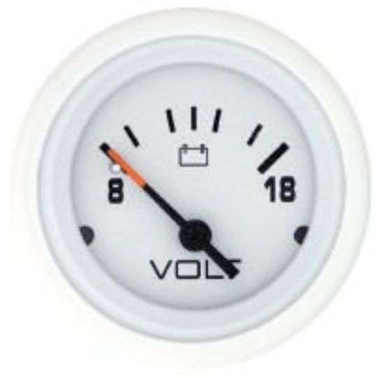 Picture of Mercury-Mercruiser 79-895286A21 VOLTAGE GAUGE, White Face, Black Graduations, Whit