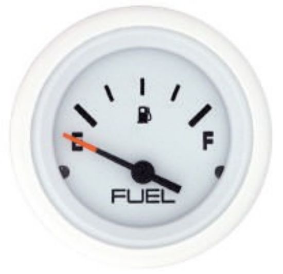 Picture of Mercury-Mercruiser 79-895291A21 FUEL LEVEL GAUGE, White Face, Black Graduations, W