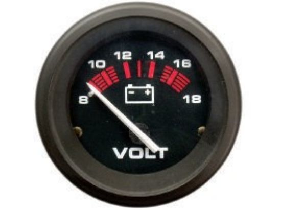 Picture of Mercury-Mercruiser 79-895286Q01 VOLTAGE GAUGE, Black Face, Red/White Graduations, 