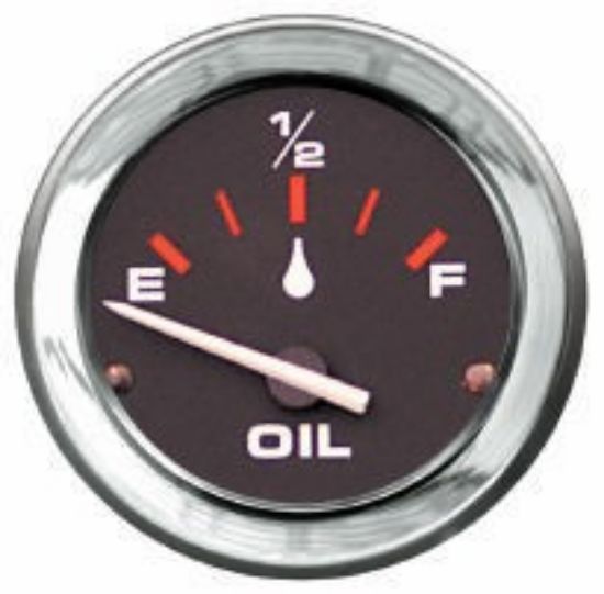 Picture of Mercury-Mercruiser 79-895290Q61 OIL LEVEL GAUGE, Black Face, Red Graduations, Chro
