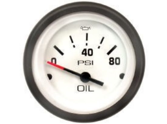 Picture of Mercury-Mercruiser 79-895289Q21 GAUGE, Oil Pressure (Gas) White Face, Black Gradua
