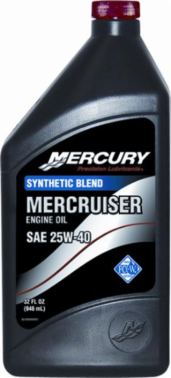 Mercury Mercruiser synthetic blend engine oil SAE 25W-40 32 fl oz 