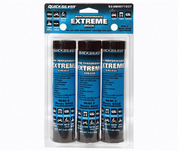 Show details for Mercury Quicksilver 92-8M0071837 Extreme Grease 3 oz Cartridges Quicksilver high performance extreme grease 3 pack