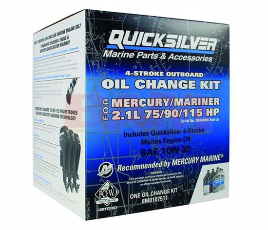 Picture of Mercury Quicksilver 8M0107511 Oil Change Kit 75/90/115 HP EFI 2.1L 10W30