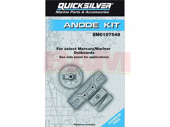 Mercury Quicksilver 97-8M0107548 Aluminum Anode Kit Mercury/Mariner Outboard
