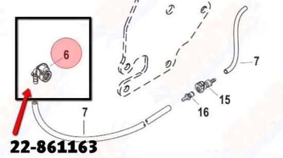 Mercury-Mercruiser gear lube monitor 22-861163 Quick Connector 90 Degree