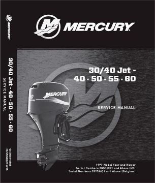 buy Mercury 90-8M0110565 Factory Service Manual Jet 40 50 55 60  30/40 JET Mercury 90-8M0110565 Factory Outboard or Jet Service Manual 30/40 Jet, 40 HP 50 HP 55 HP 60 HP