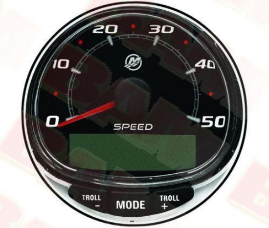 Mercury-Mercruiser SmarCraft Gauge 8M0135629 Speedometer 50 MPH Black