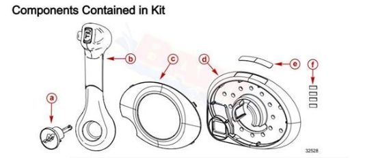 Mercury-Mercruiser 879244A06 Trim Handle Kit Black MPC 4000 
