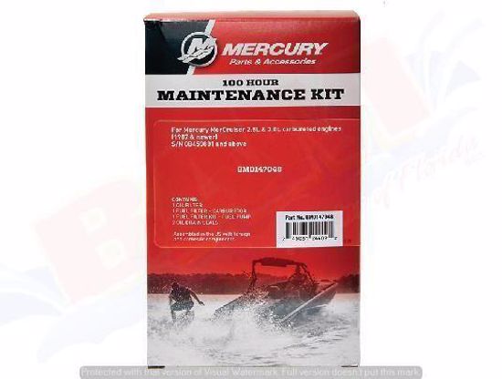 100 Hour Mercury-Mercruiser  Service Kit 8M0147048  2.5L & 3.0L Carbureted engine