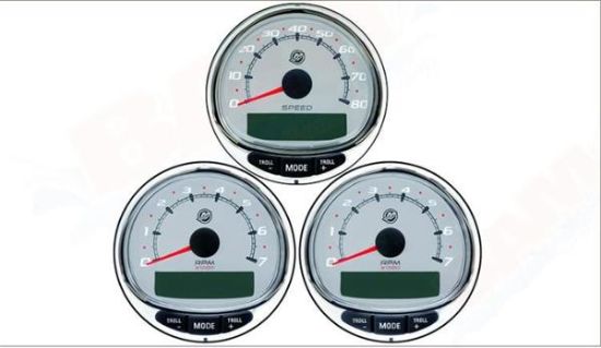 Mercury-Mercruiser 79-8M0135649 SmartCraft Tach 7K/Speedo 80 MPH Kit Grey Dual Engine