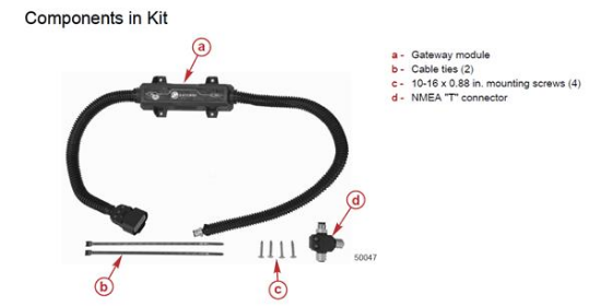 Picture of Mercury-Mercruiser 8M0165589 NMEA 2000 CAN-P SmartCraft Gateway 1-4 Engines