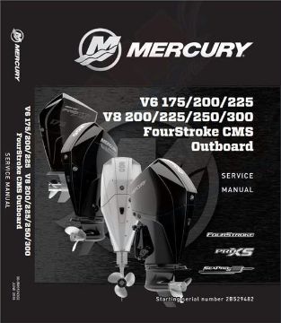 Show details for Mercury-Mercruiser 90-8M0124302 SERVICE MANUAL Mercury outboard fourstroke factory service manual V6 175 200 225 V8 200 225 250 300 CMS