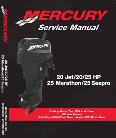 Mercury Outboard 90-826883R03 Service Manual 20/25 Jet Marathon 