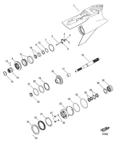 Picture of Mercury Outboard 1600-8M0102784 Gearcase Complete Sportmaster XL