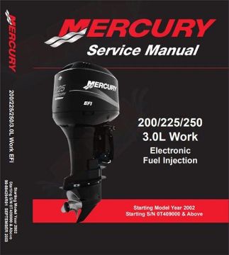 Show details for Mercury Outboard 90-884294R01 Factory Service Manual 200/225/250 3.0L EFI Picture of Mercury Outboard 90-884294R01 Factory Service Manual 200/225/250 3.0L EFI