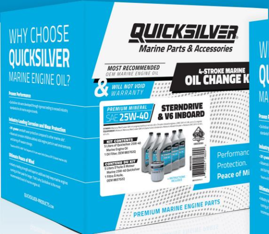 Picture of Mercury-Mercruiser 8M0182225 Quicksilver Oil Change Kit 4.3L V6 Engines