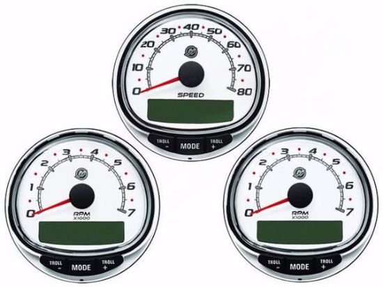 Mercury smartcraft digital gauge kit white face 79-8M0185892