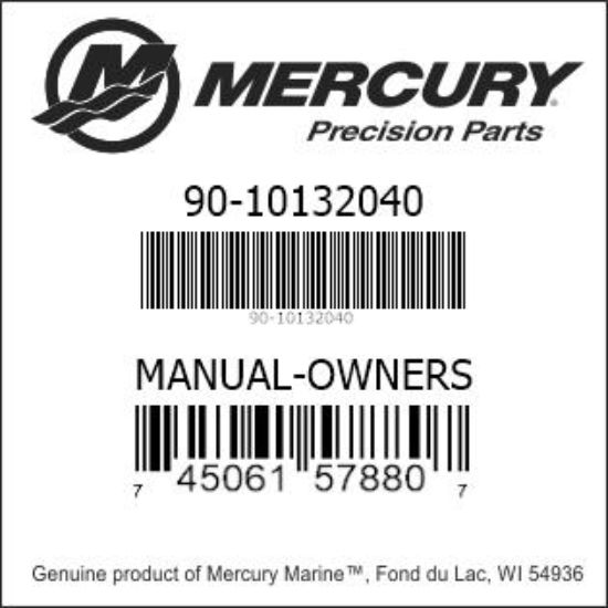 Bar codes for Mercury Marine part number 90-10132040