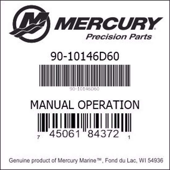 Bar codes for Mercury Marine part number 90-10146D60