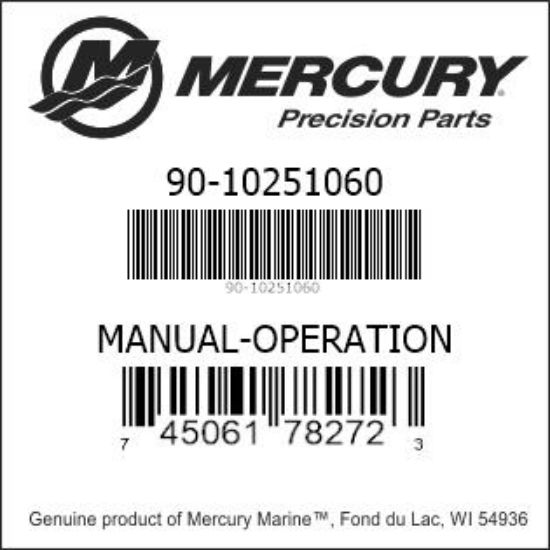 Bar codes for Mercury Marine part number 90-10251060