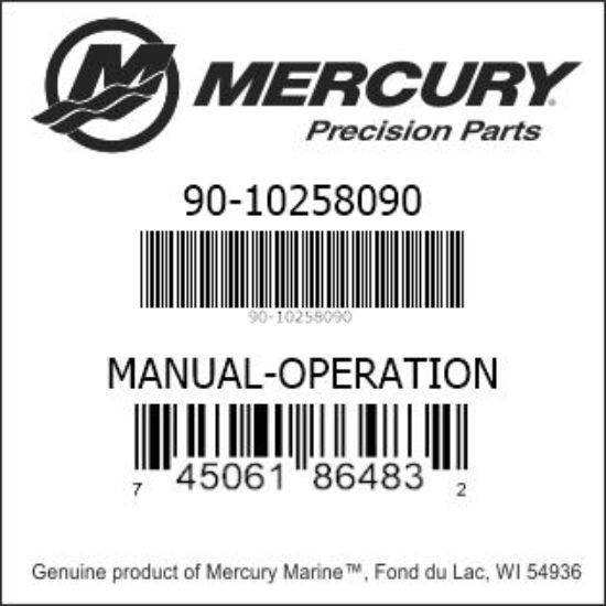 Bar codes for Mercury Marine part number 90-10258090