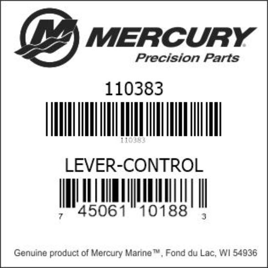 Bar codes for Mercury Marine part number 110383