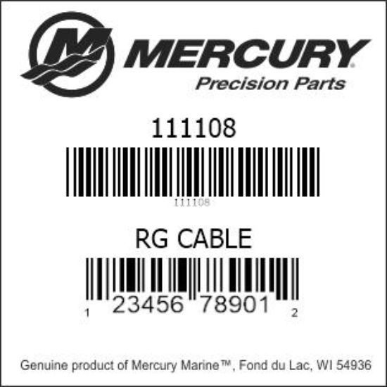 Bar codes for Mercury Marine part number 111108