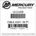 Bar codes for Mercury Marine part number 11111A58