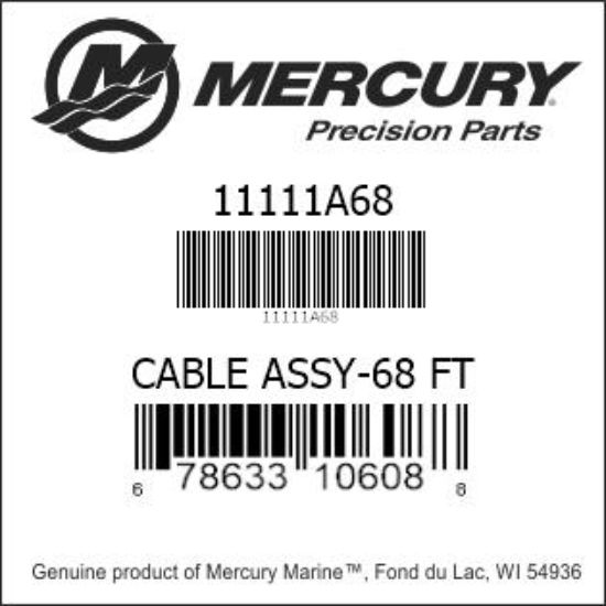 Bar codes for Mercury Marine part number 11111A68