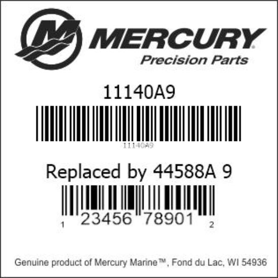 Bar codes for Mercury Marine part number 11140A9
