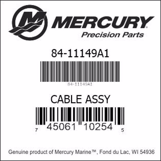 Bar codes for Mercury Marine part number 84-11149A1