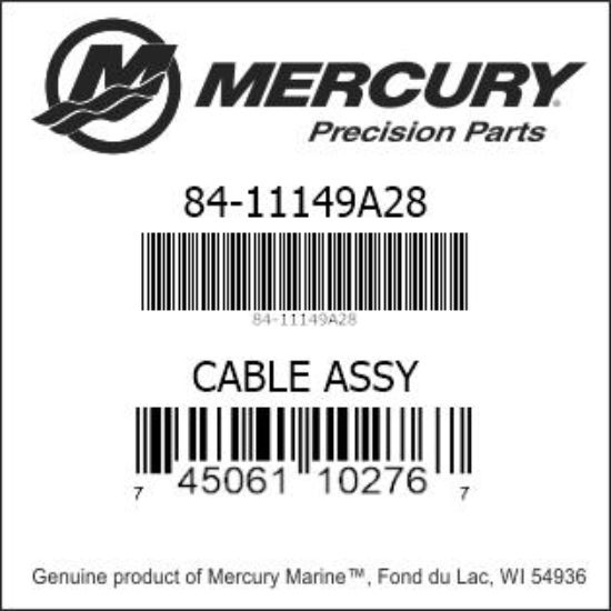 Bar codes for Mercury Marine part number 84-11149A28