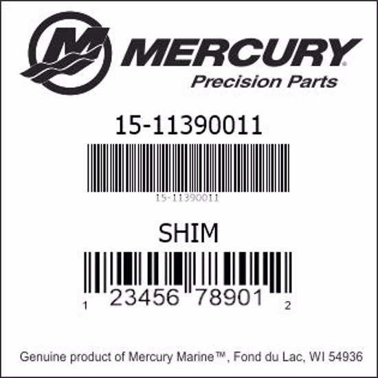 Bar codes for Mercury Marine part number 15-11390011