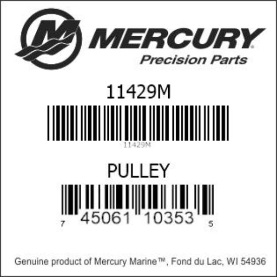 Bar codes for Mercury Marine part number 11429M