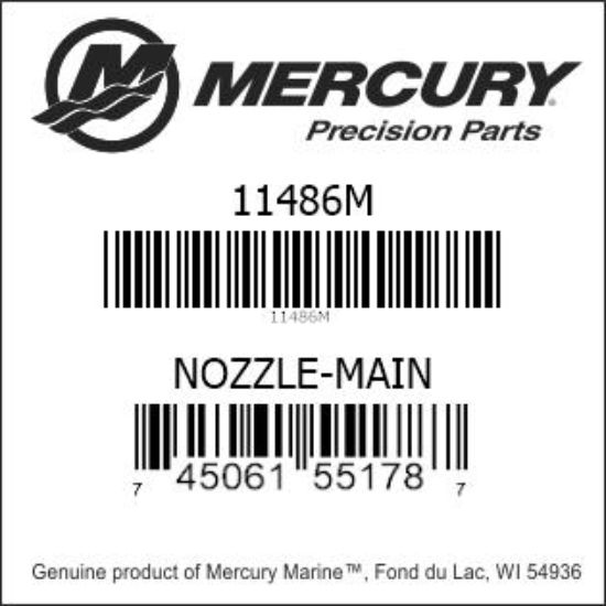 Bar codes for Mercury Marine part number 11486M