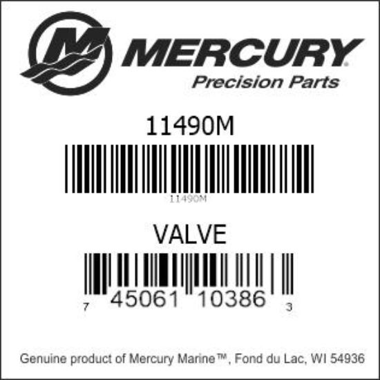 Bar codes for Mercury Marine part number 11490M
