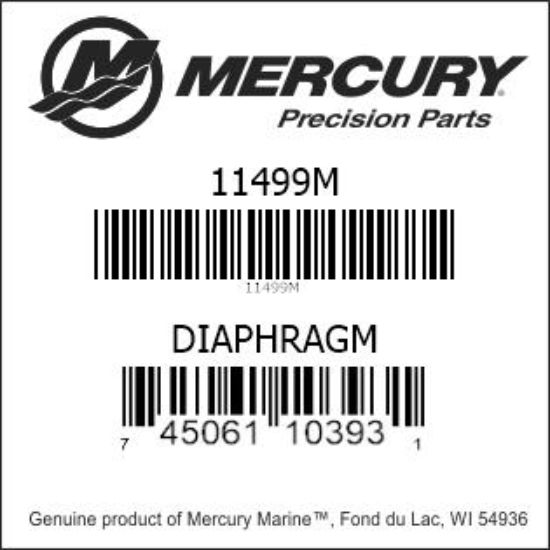 Bar codes for Mercury Marine part number 11499M