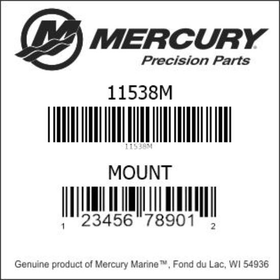 Bar codes for Mercury Marine part number 11538M