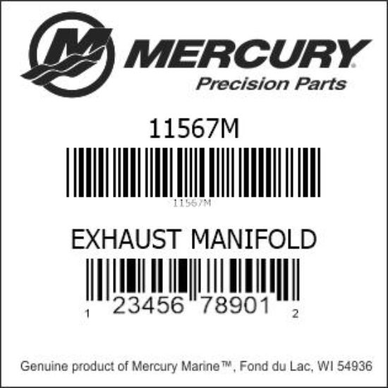 Bar codes for Mercury Marine part number 11567M