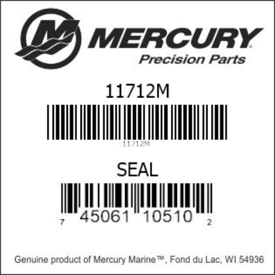 Bar codes for Mercury Marine part number 11712M