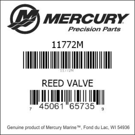 Bar codes for Mercury Marine part number 11772M