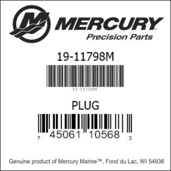 Bar codes for Mercury Marine part number 19-11798M