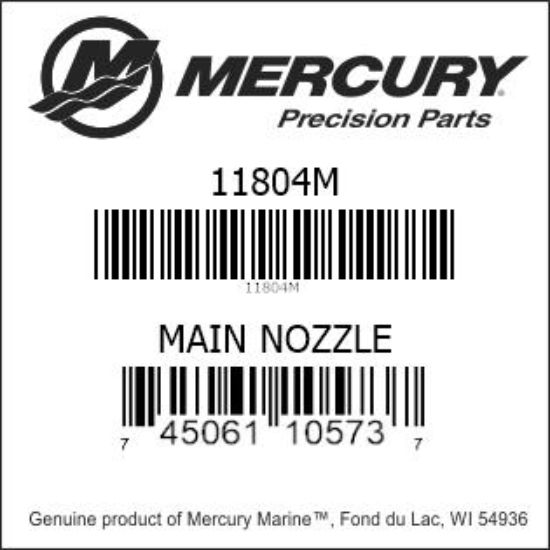 Bar codes for Mercury Marine part number 11804M
