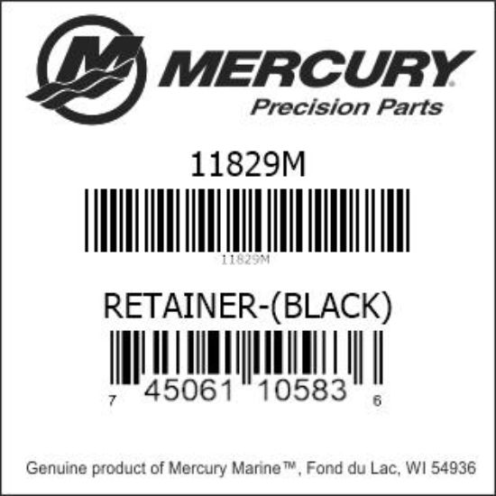 Bar codes for Mercury Marine part number 11829M
